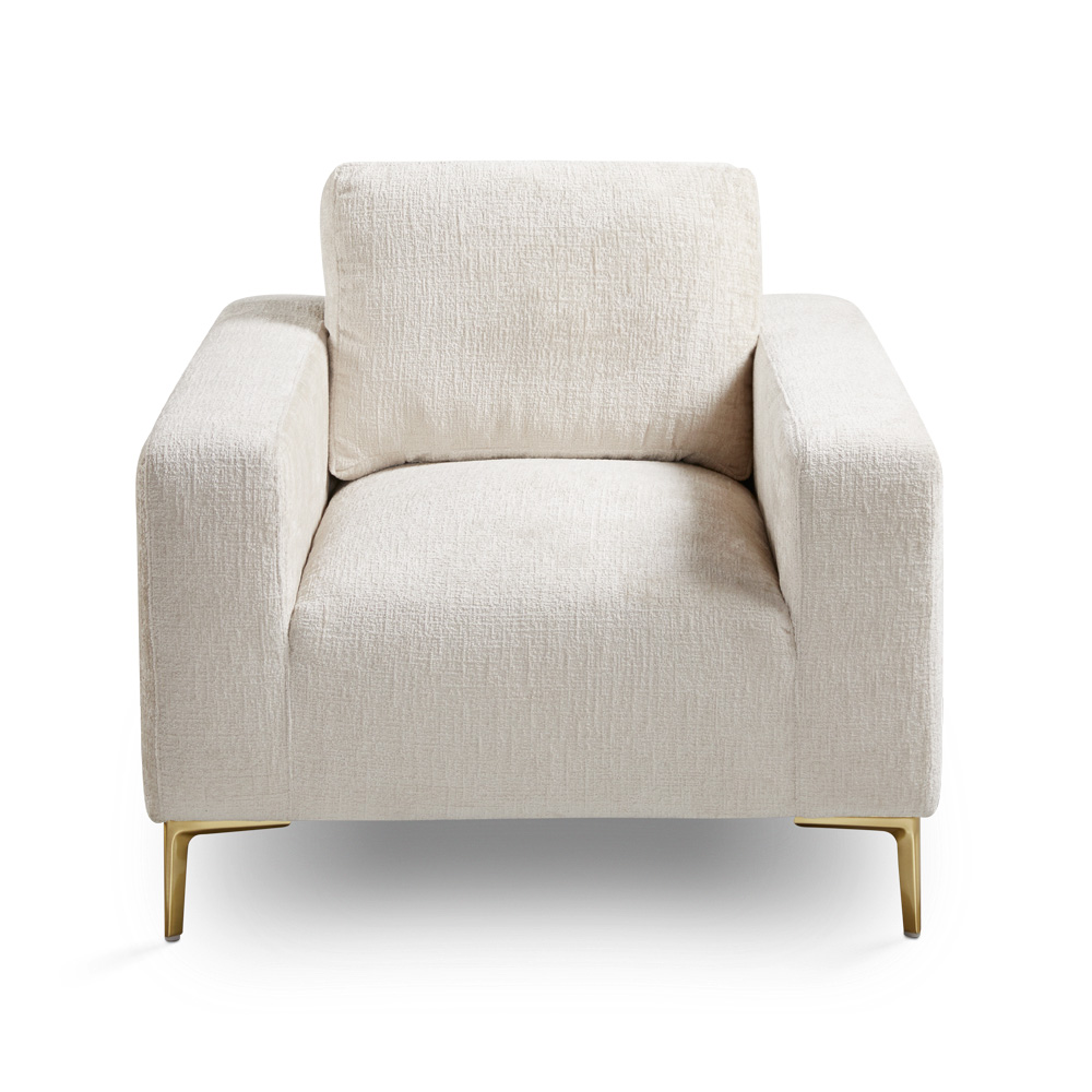 Franco Gold Accent Chair: Grey Chenille